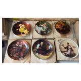 6 Norman Rockwell decorative plates with COA