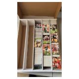 Half of a large box of football cards  some