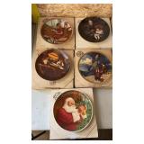 5 decorative Norman Rockwell plates,  with COA