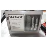 Sealed in box maxam four piece hunting knife set