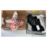 Women's size 11 summer canvas, shoes, and black
