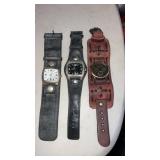 Brown leather cuff watch  bracelet   BNK.  And