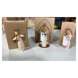 3 willow tree figures with original boxes