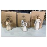 3 willow tree figures with original boxes