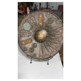 Large metal decorative plate and holder