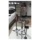 Iron pillar candlestick holders