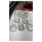 Lot of clear glass dishes