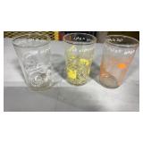 3 Flintstone juice, glasses
