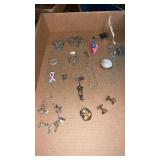 Silver tone  jewelry Brooches,  bracelet, ring