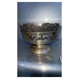Vintage Repousse silver plate  Round footed