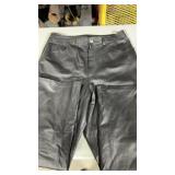 Woman's size 16w shape Fx black leather pants