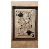 2 Framed Stone Relief-style Playing Cards, King