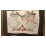 Framed & Matted World Map by St. Janvier