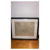Framed and matted  10 x 13 Original pencil