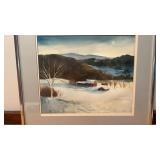 Framed & Matted "Farm In Winter" by Joyce Leas