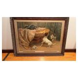 Framed and matted Trouble Brewing  print Signed