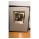Framed and matted polo ponies signed by artist  7