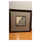 Framed and matted 22.5 x 22.5". Abstract Art
