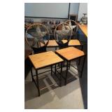4 Wooden & Metal Star Stools approx 18" x 20" x