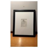 Framed and Matted Pencil Drawing Picture 18.5" x