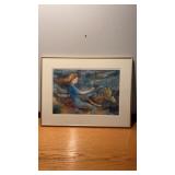 Framed and Matted LEAS Painting 25.5" x 19.5"