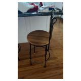 4 Wood & Metal Stools approx 18" x 15" x 38"