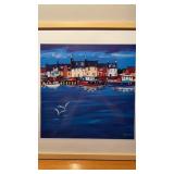 Framed & Matted "Harbour Houses" by Mary