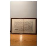 Framed and Matted Standard Map of Nebraska