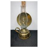 Brass  table top oil lamp