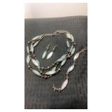 Necklace earrings and bracelet set