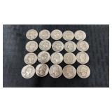 20 1945-1948 silver quarters