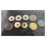 Group of (9) foreign coins