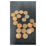 (20)  mixed date, wheat pennies