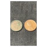 1863 civil war token and  1925 wheat penny