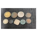 (9) miscellaneous foreign coins