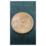 1968 1D pingin Irish coin