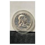 1962 Franklin half dollar in clam shell