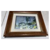 Vintage Southern Pacific Railroad Framed Etching