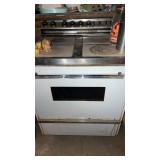 Vintage signature, menu, magic stove in basement