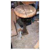 Metal base wood top stool
