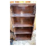 Wooden bookshelves, approximately 23 1/2 x 10 1/2