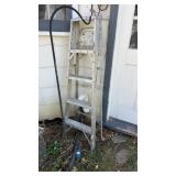 Step ladder and charcoal grill