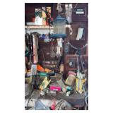 Wall of miscellaneous hardware and tools
