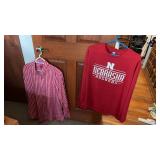 Men's Long sleeve button up,  Nebraska shirt,