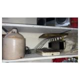 Crock jug. , scale and miscellaneous home