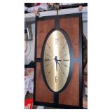 Mid century wall clock 19 x 10' untested