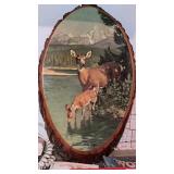 Vintage deer tree wall plaque approximately 15 x