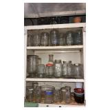 Cupboard of canning jars and more