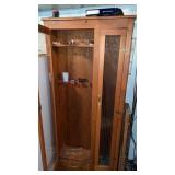 6' Wood Gun Cabinet W/ Keys Fishing Poles & more