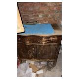 Wooden cabinet with one drawer and two doors